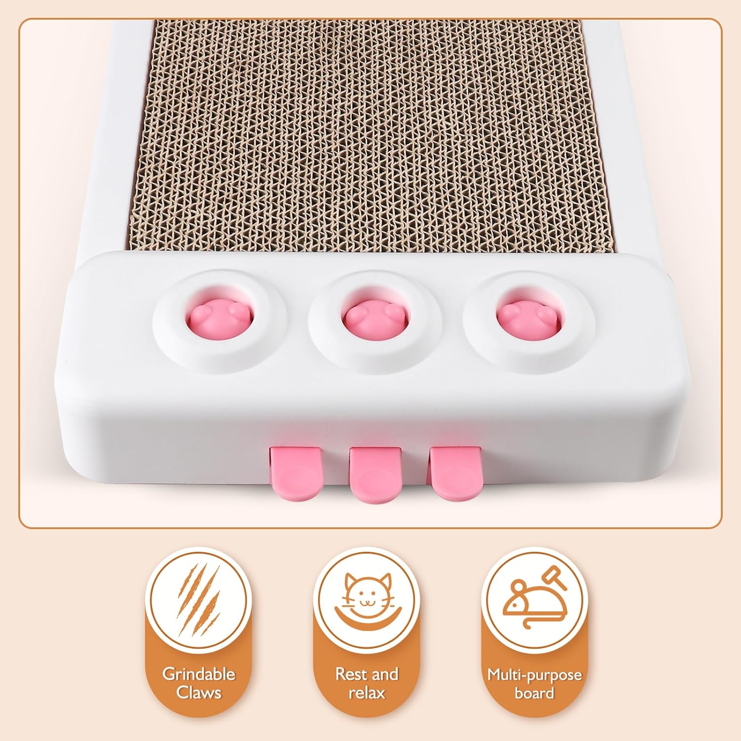 2-in-1 Cat Scratcher & Whack-A-Mole Interactive Toy