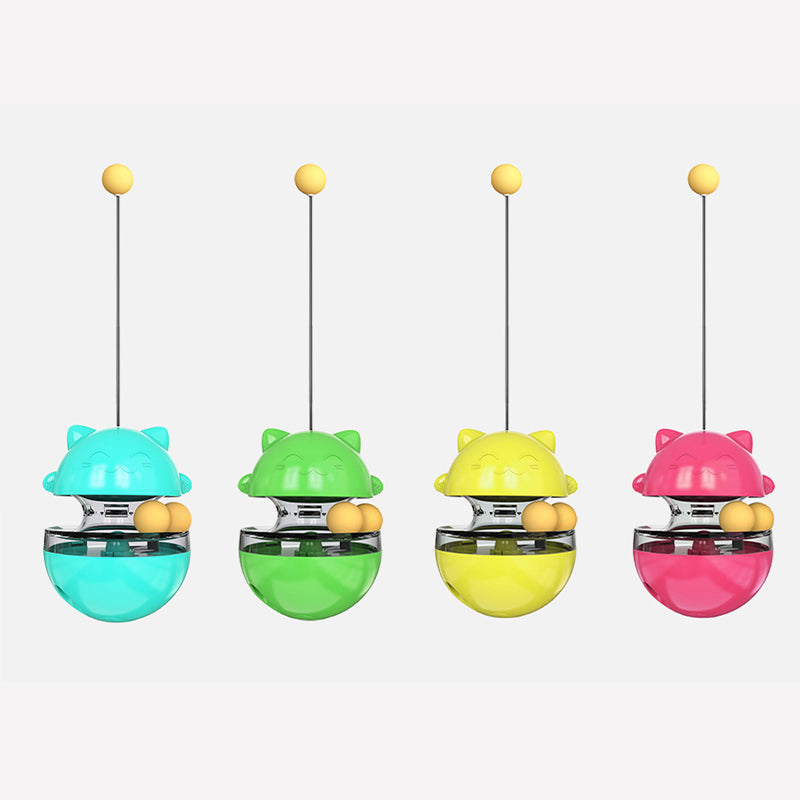 Interactive Cat Treat Dispenser Tumbler & Track Ball Toy