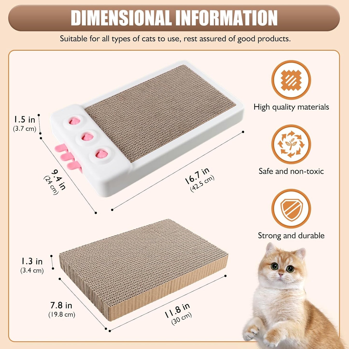 2-in-1 Cat Scratcher & Whack-A-Mole Interactive Toy
