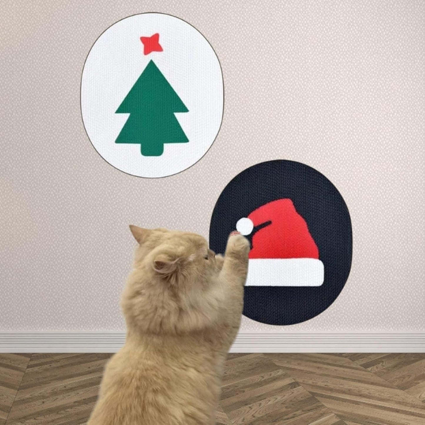 Wall-Mounted Cat Scratcher Pad with Catnip for Indoor Cats
