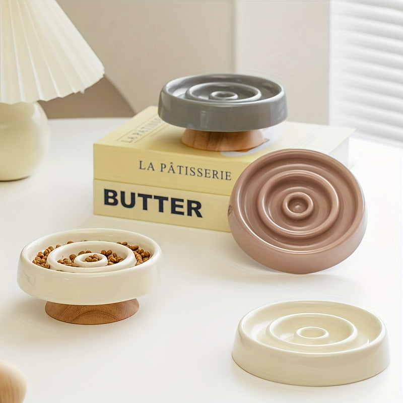 Ceramic Slow Feeder Bowl for Dogs & Cats — Anti-Gulp Maze