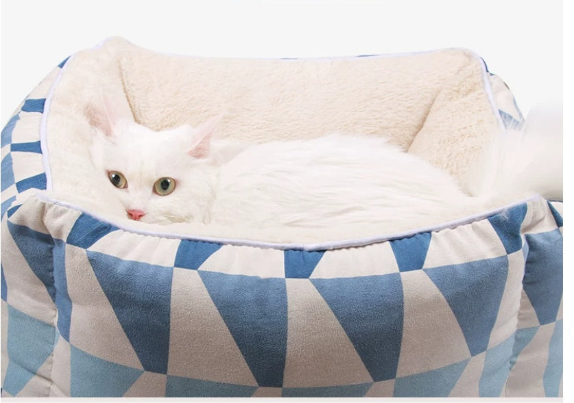 2-in-1 Cat Cave Bed — Cozy Hideaway Converts to Open Nest