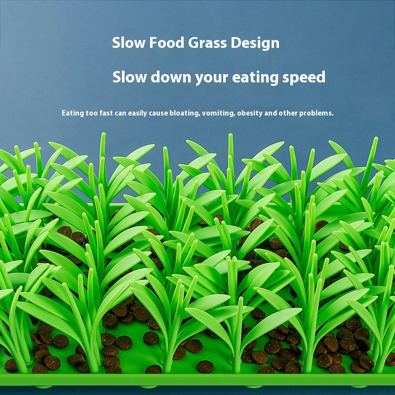 Silicone Lick Mat for Dogs & Cats — Slow Feeder Grass Design