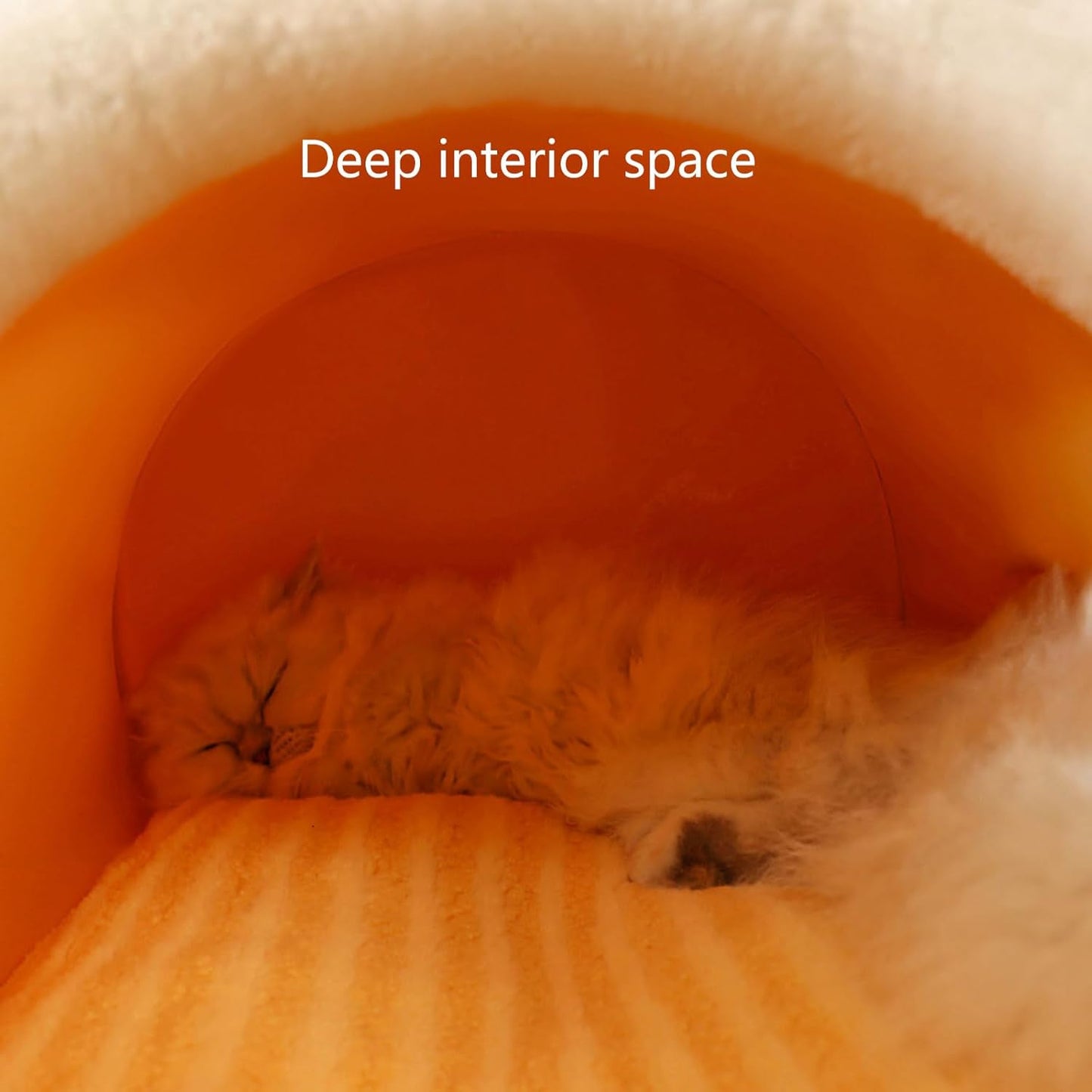 Calming Cat Cave Bed with Washable Cushion for Indoor Cats