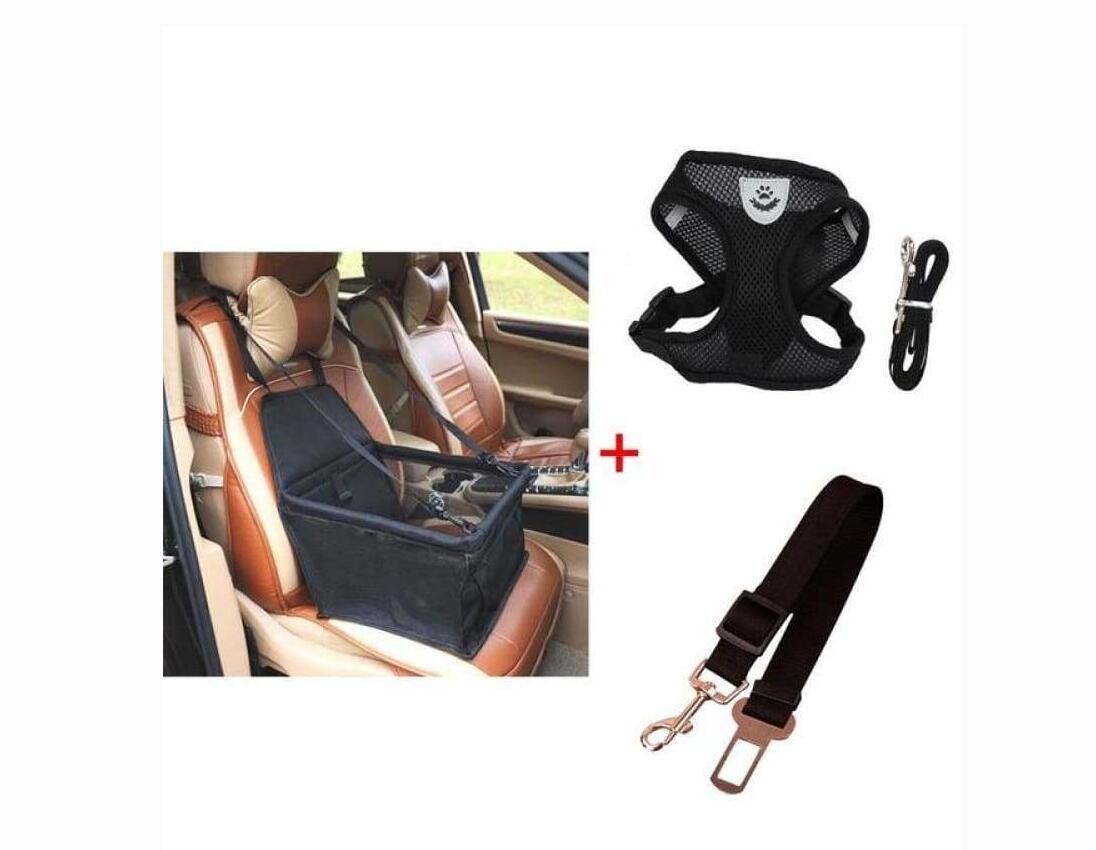 Dog Car Seat Carrier with Safety Harness & Leash Set