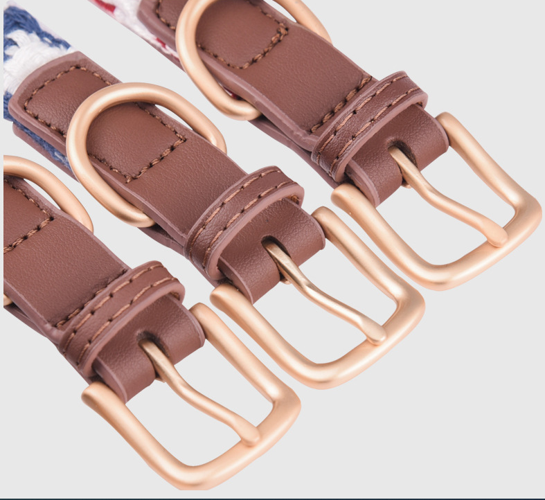 Additional view of Plaid Dog Collar — Soft Woven Linen Comfort Collar