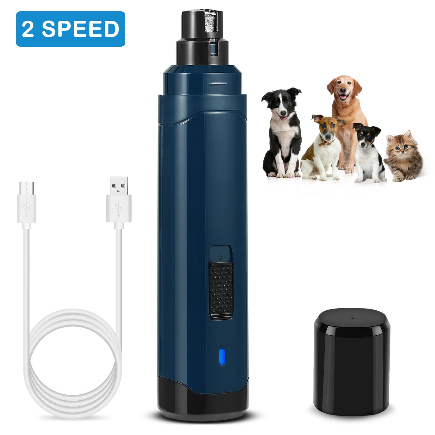 Quiet Dog Nail Grinder — Cordless USB Rechargeable Paw Care