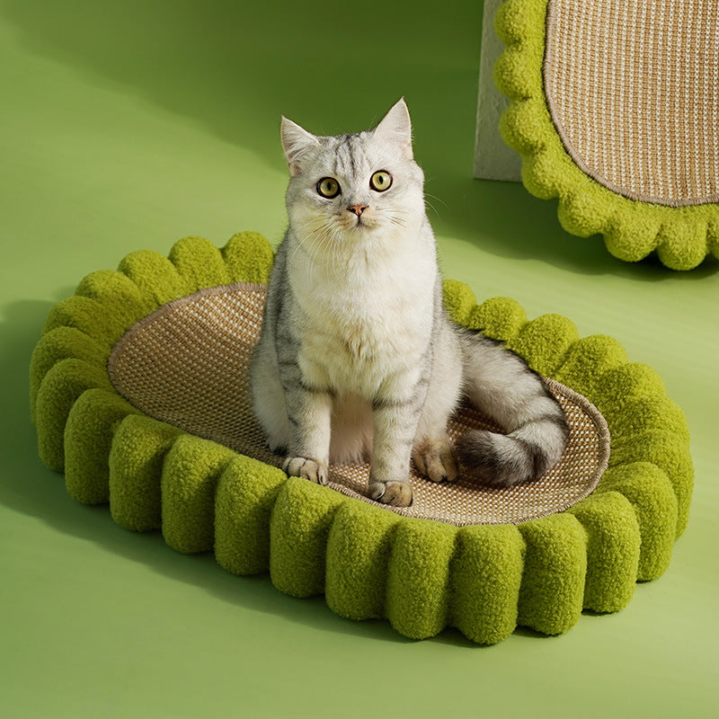 Oval Cat Scratcher Bowl Bed — 2-in-1 Lounge & Furniture Saver