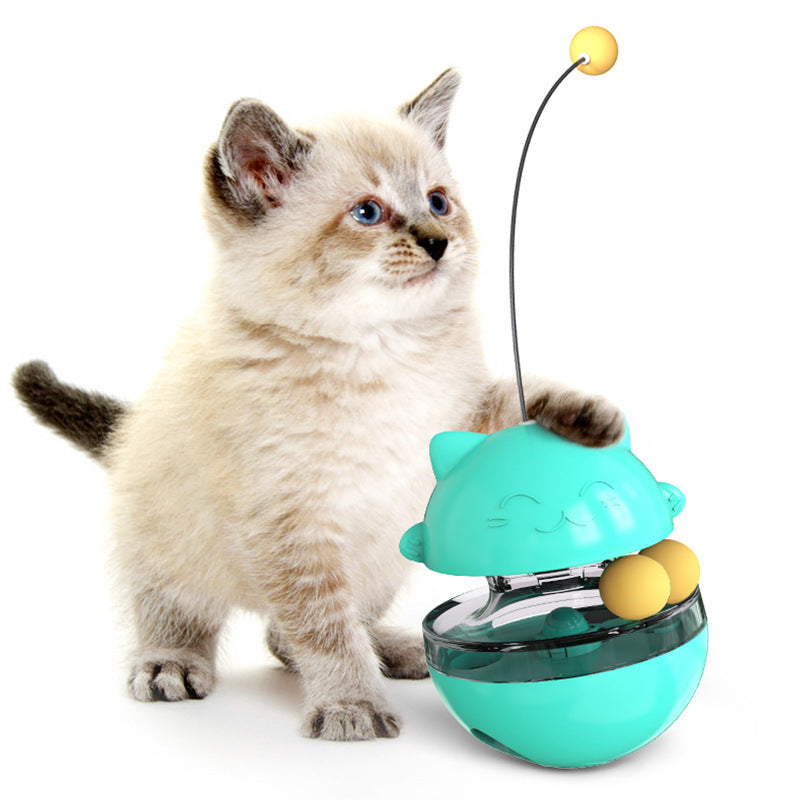 Interactive Cat Treat Dispenser Toy - Tumbler Feeder for IQ Training