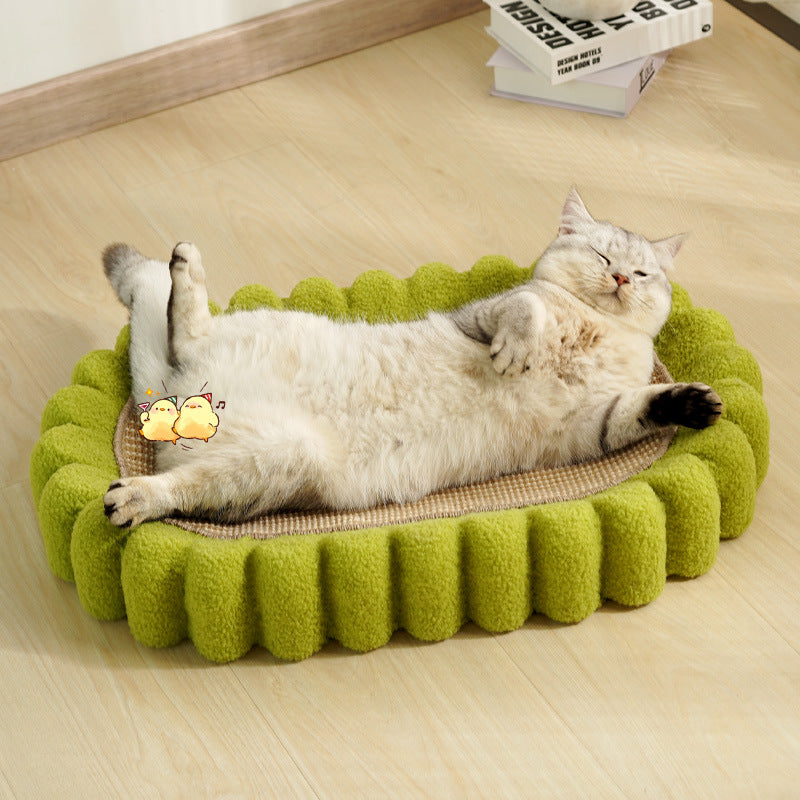 Oval Cat Scratcher Bowl Bed — 2-in-1 Lounge & Furniture Saver