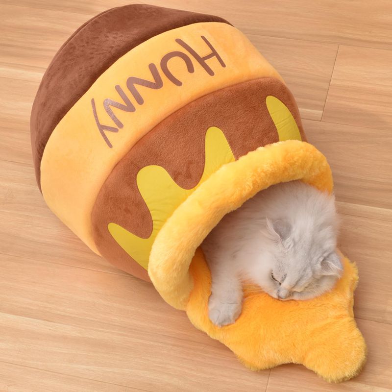 Honey Pot Cat Cave Bed — Cozy Memory Foam Hideaway