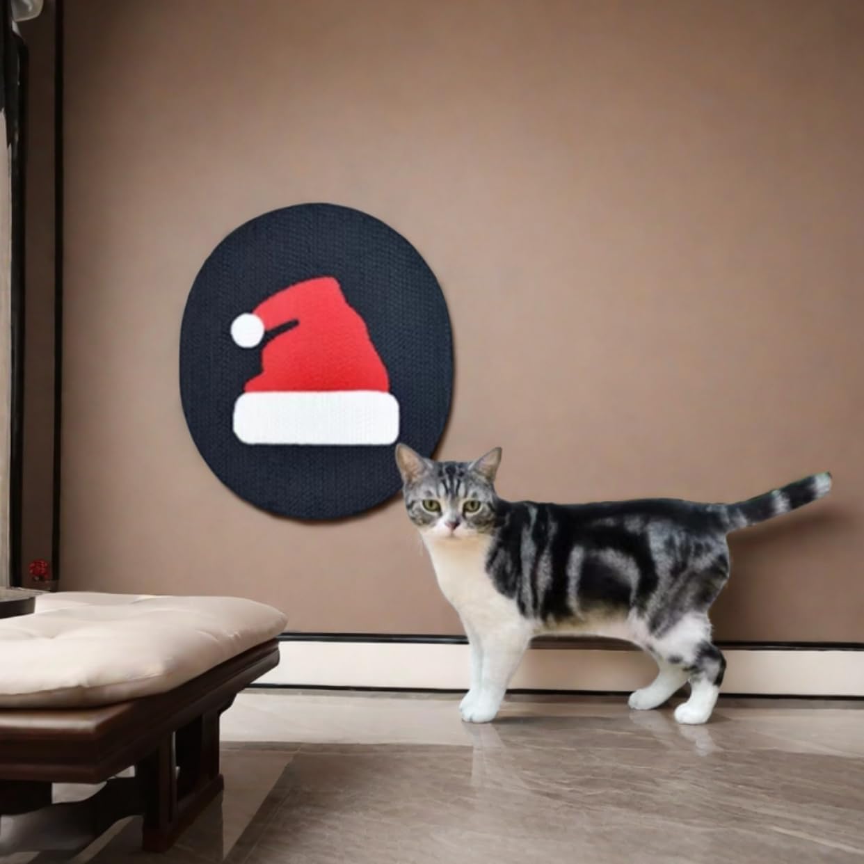 Wall-Mounted Cat Scratcher Pad with Catnip for Indoor Cats