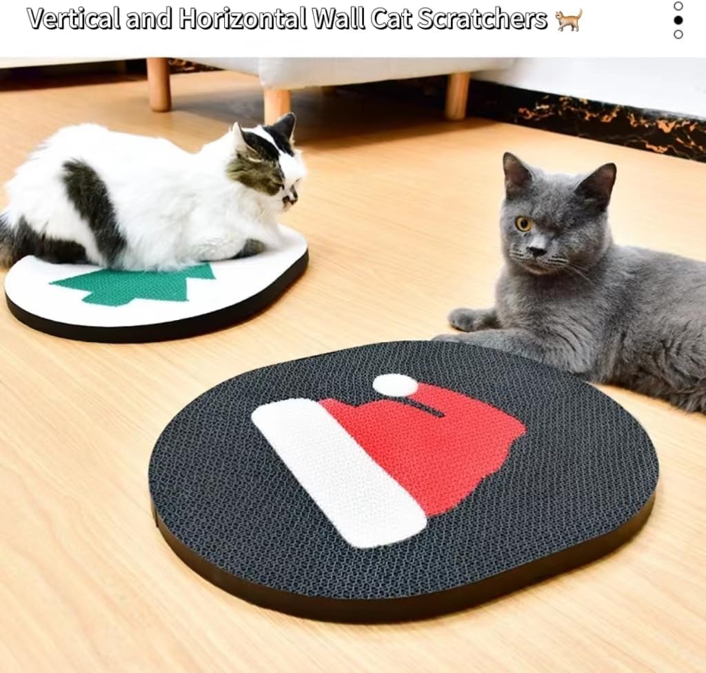 Wall-Mounted Cat Scratcher Pad with Catnip for Indoor Cats