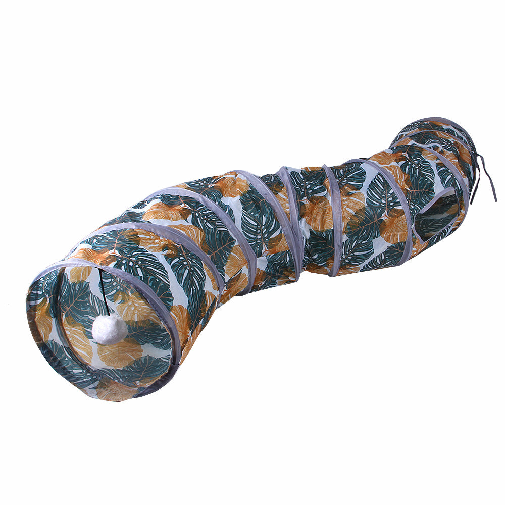 Foldable Cat Tunnel Toy — Collapsible Crinkle Play Maze