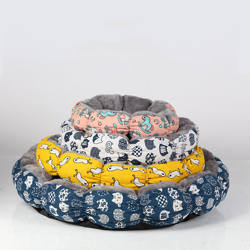 Calming Donut Cat Bed for Indoor Cats & Small Dogs