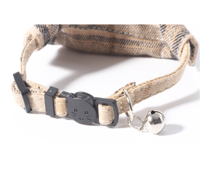 Breakaway Cat Collar with Bow Tie & Plaid Bandana