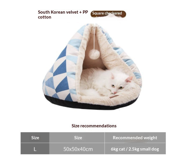 2-in-1 Cat Cave Bed — Cozy Hideaway Converts to Open Nest