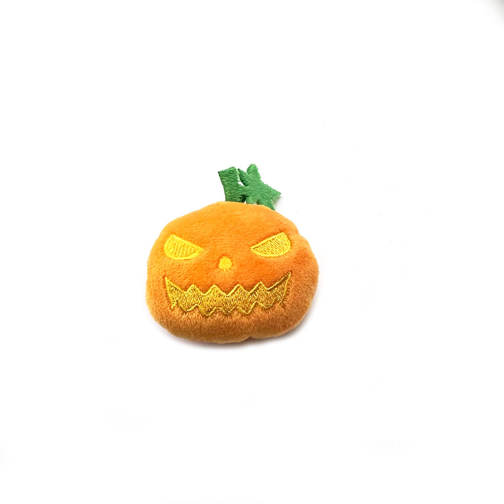 Additional view of Halloween Pumpkin Cat Toy - Plush Bite & Molar Chew