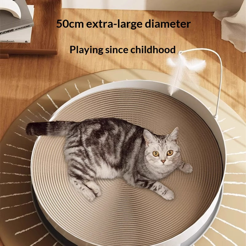 3-in-1 Cat Scratcher with Feather Teaser & Bell Ball