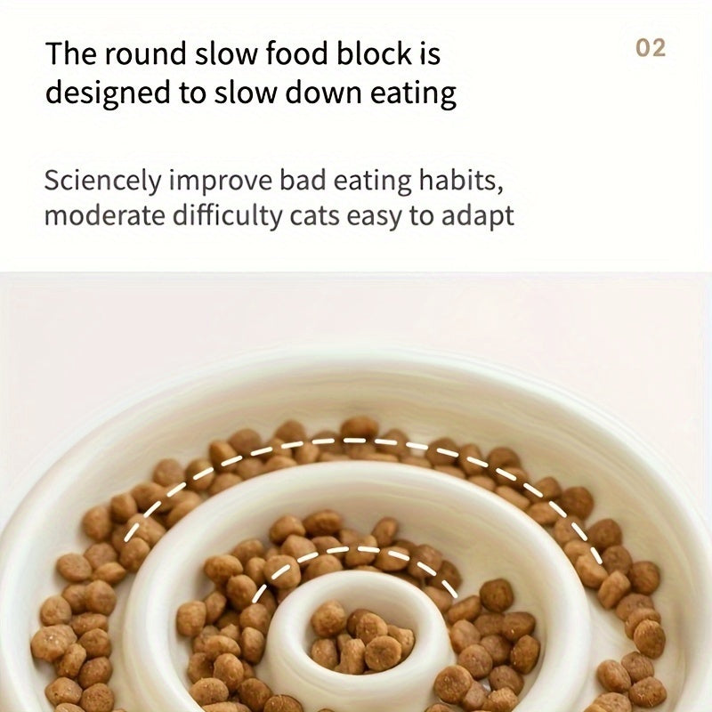Ceramic Slow Feeder Bowl for Dogs & Cats — Anti-Gulp Maze