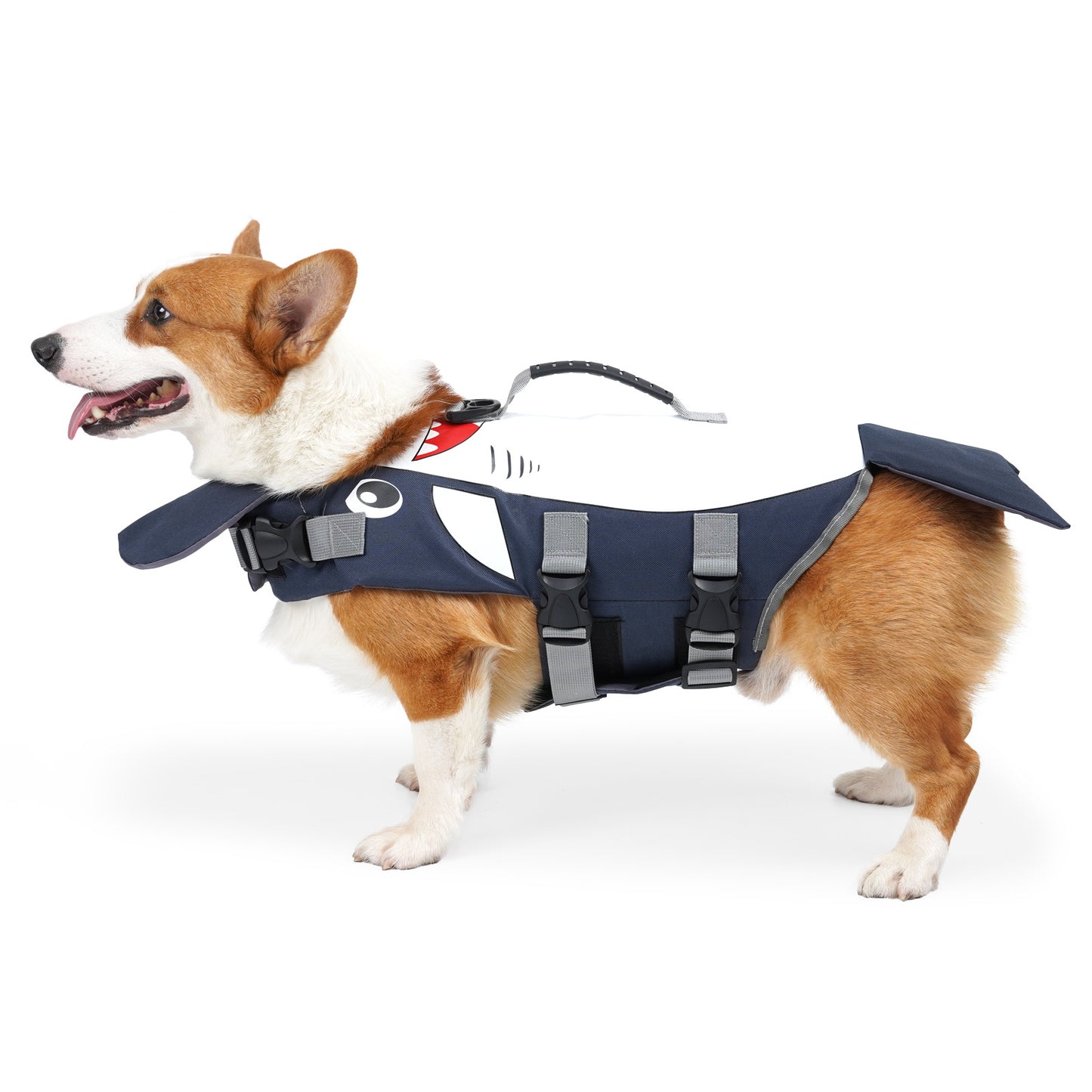 Dog Life Jacket — Shark Swim Vest with Safety Handle