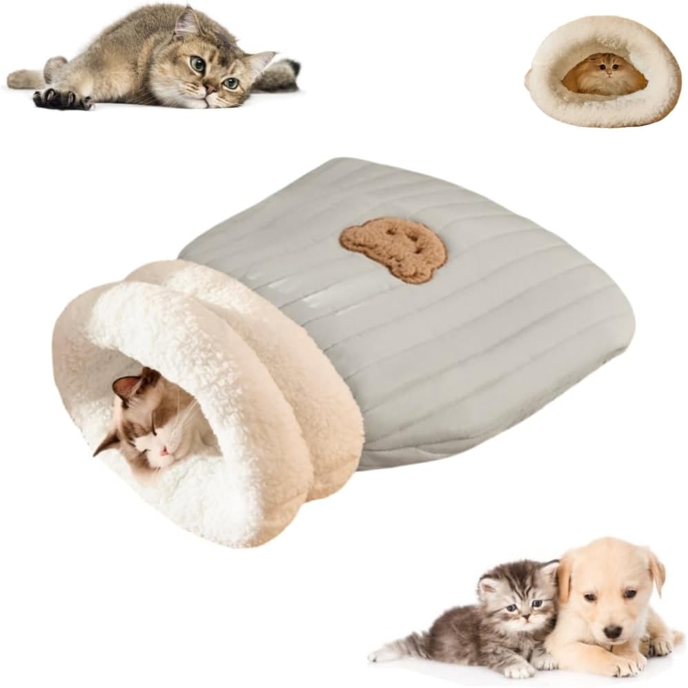 Calming Cat Sleeping Bag — Cozy Self-Warming Cave Bed