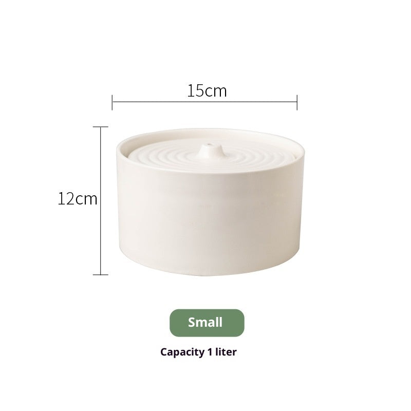 Ceramic Cat Water Fountain — Electric Drinking Dispenser