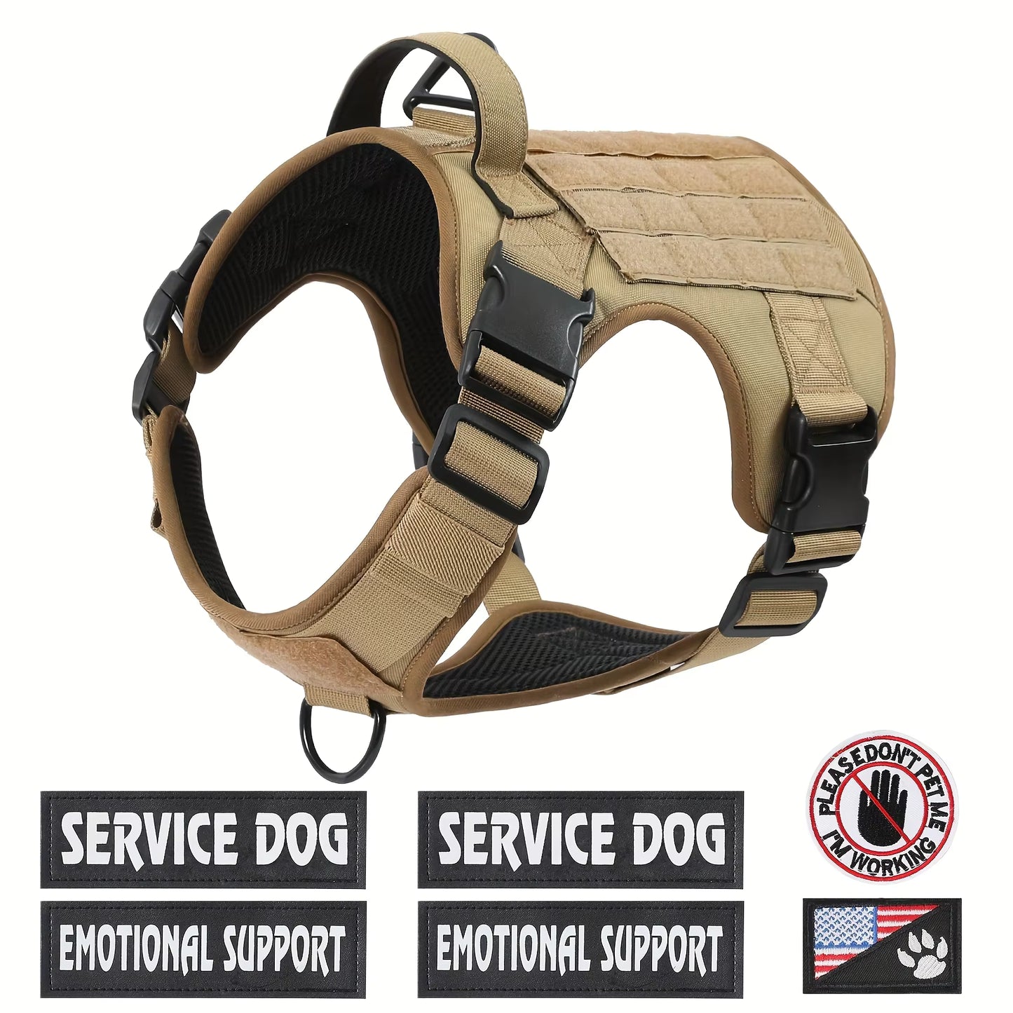 Tactical Dog Harness — Adjustable Reflective Vest for Hiking & Training