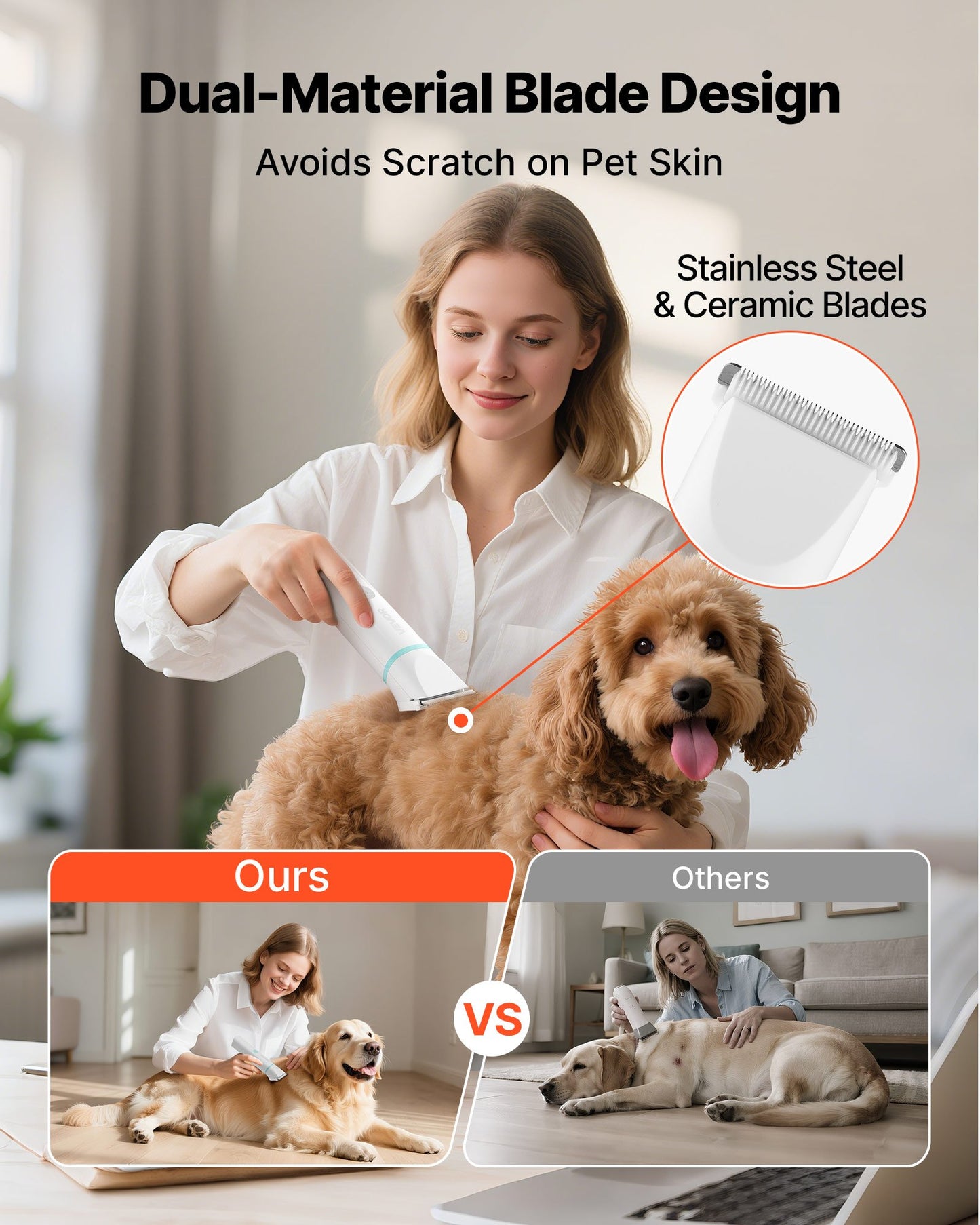 4-in-1 Dog Grooming Kit — Quiet Cordless Clippers & Nail Grinder