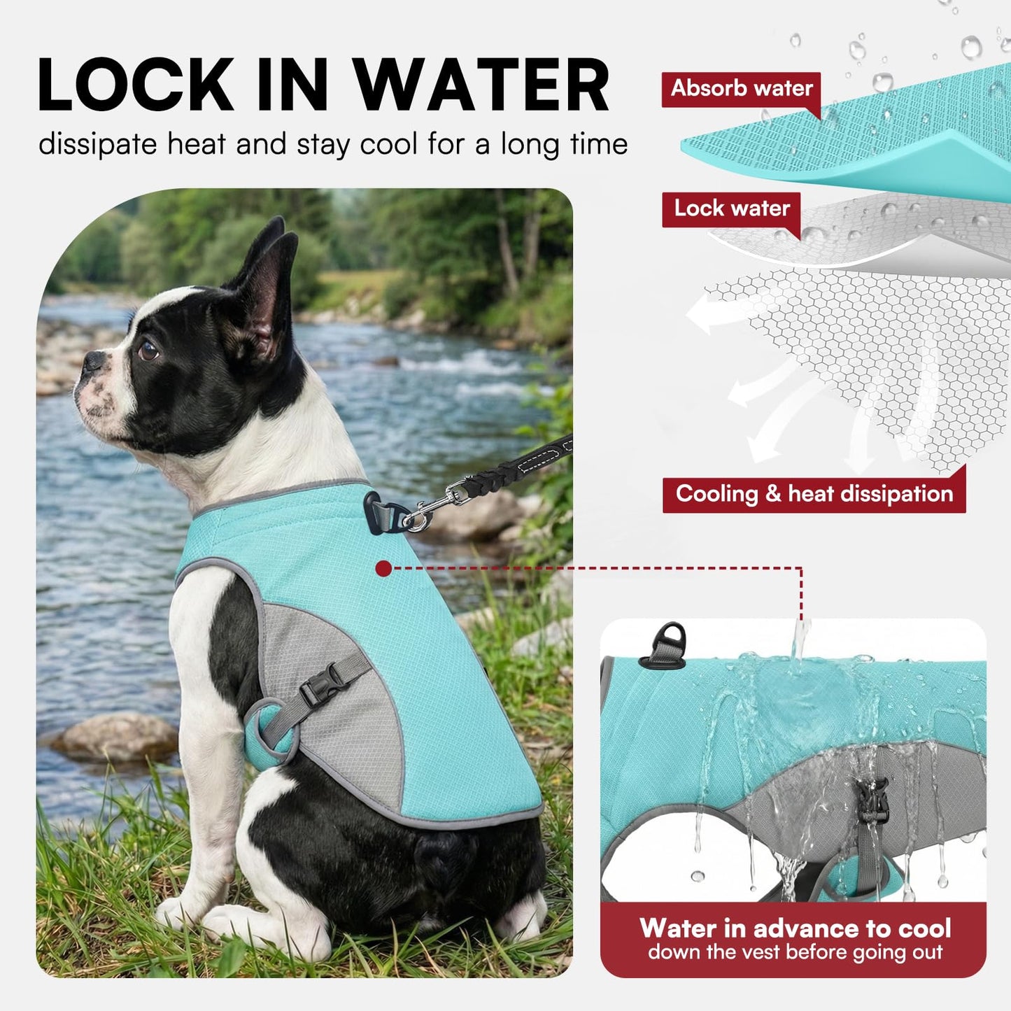 Dog Cooling Vest — Reflective Summer Jacket for Hot Walks