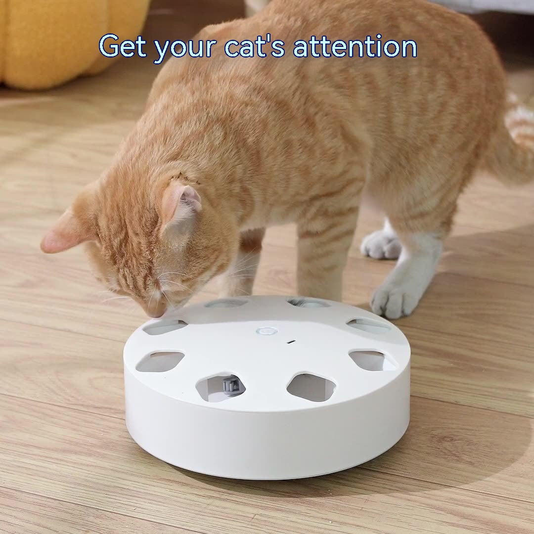 Automatic UFO Cat Teaser Toy with Rotating Feather
