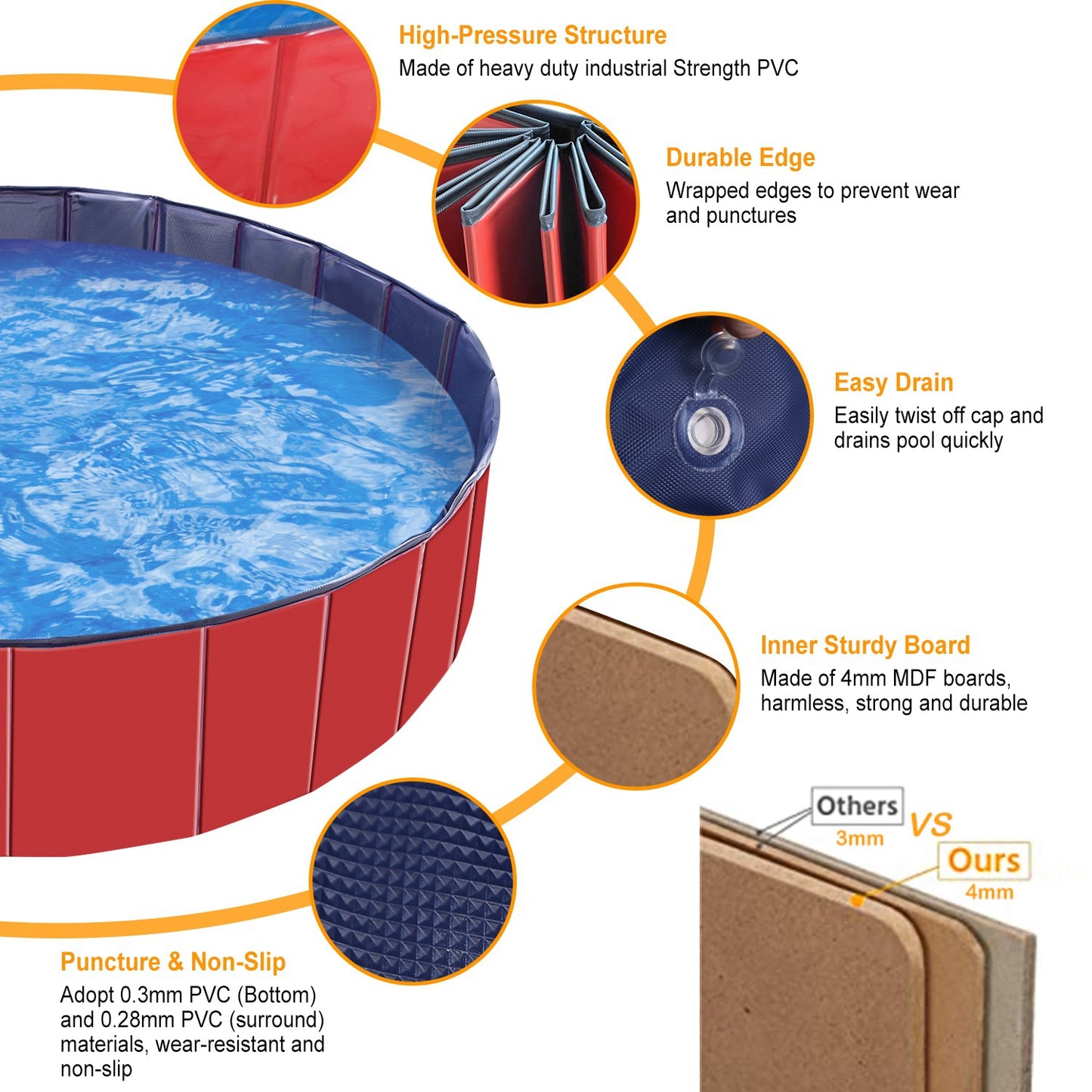 Foldable Dog Swimming Pool — Cooling Bath & Splash Tub for Pets