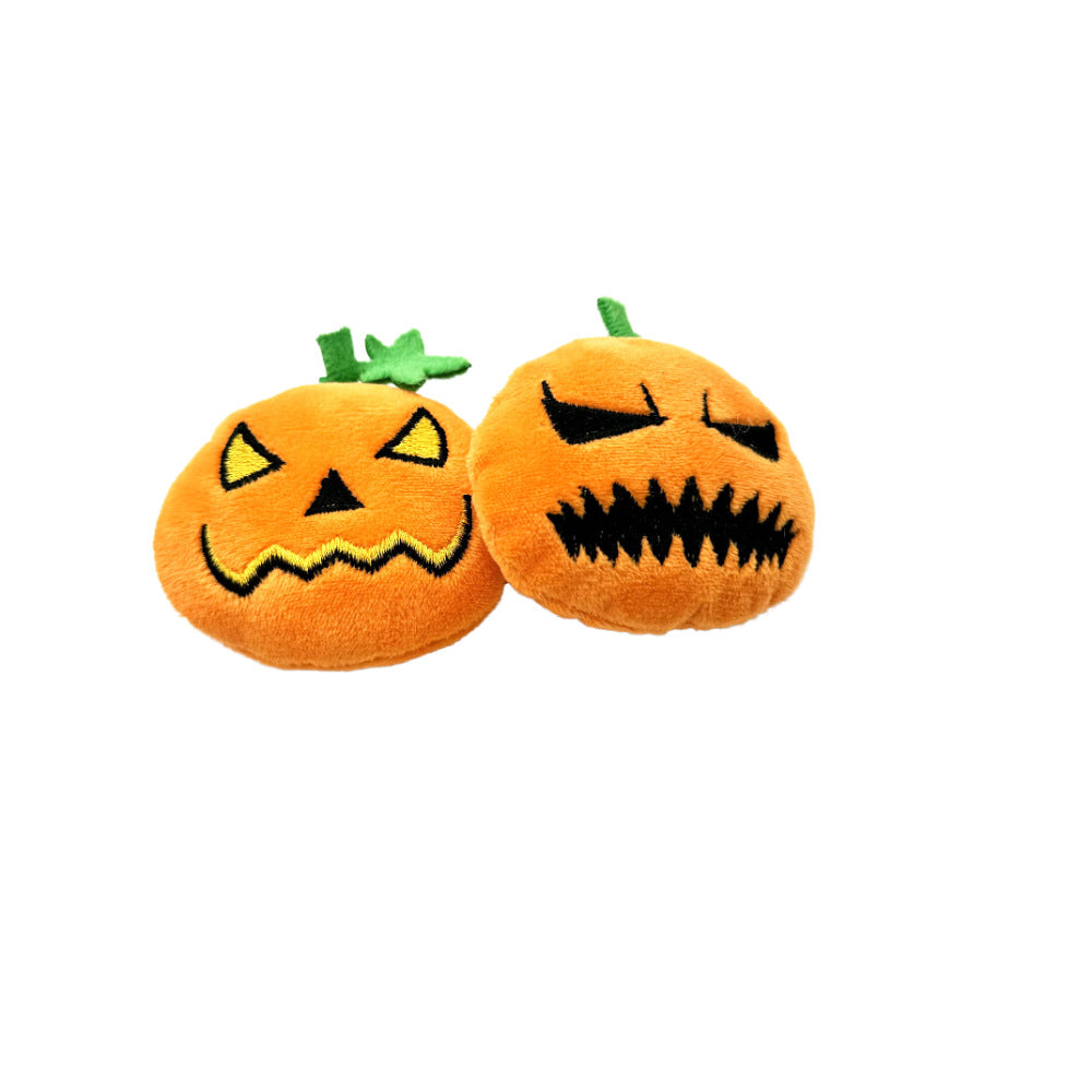 Additional view of Halloween Pumpkin Cat Toy - Plush Bite & Molar Chew