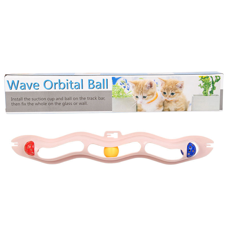 Suction Cup Cat Track Ball Toy for Windows & Walls