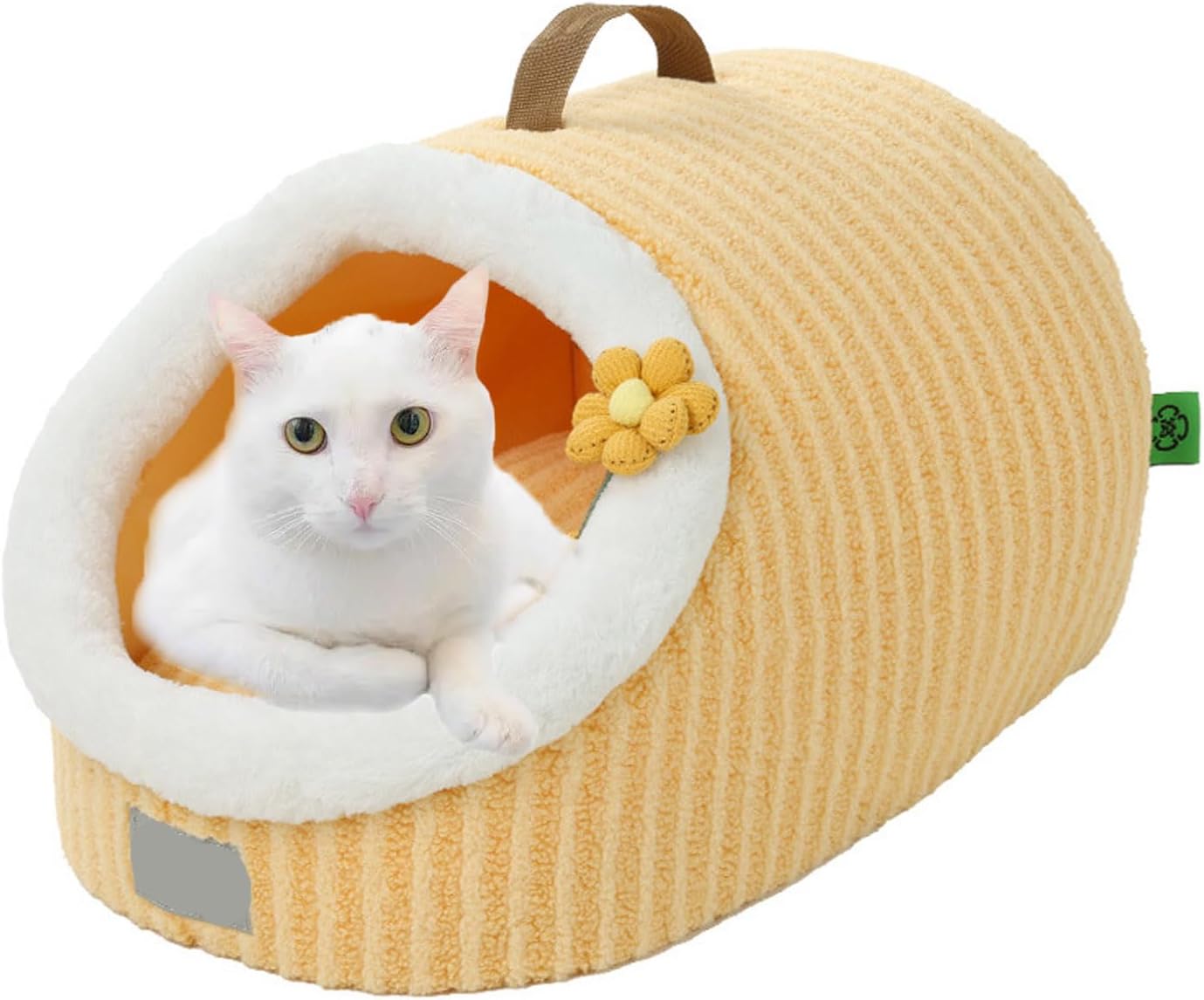 Calming Cat Cave Bed with Washable Cushion for Indoor Cats