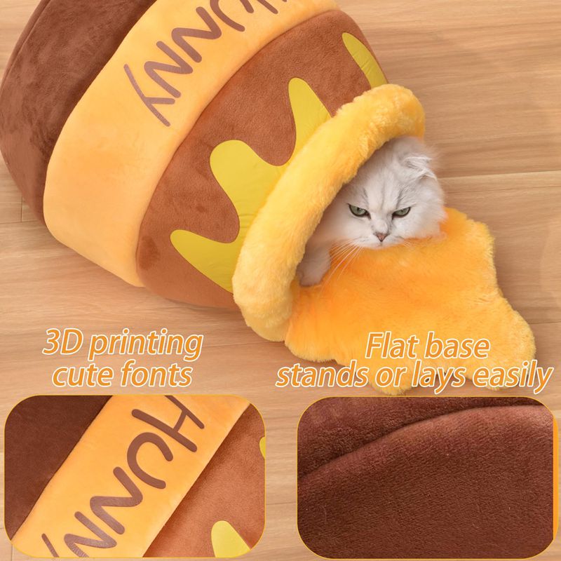 Honey Pot Cat Cave Bed — Cozy Memory Foam Hideaway