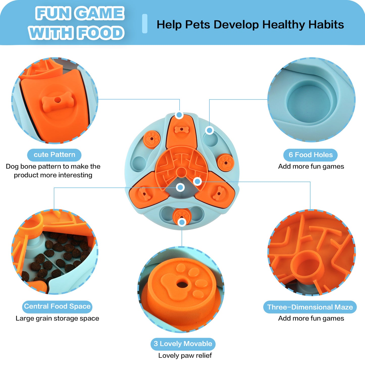 Dog Puzzle Feeder Toy - Slow Feeder Bowl That Boosts IQ