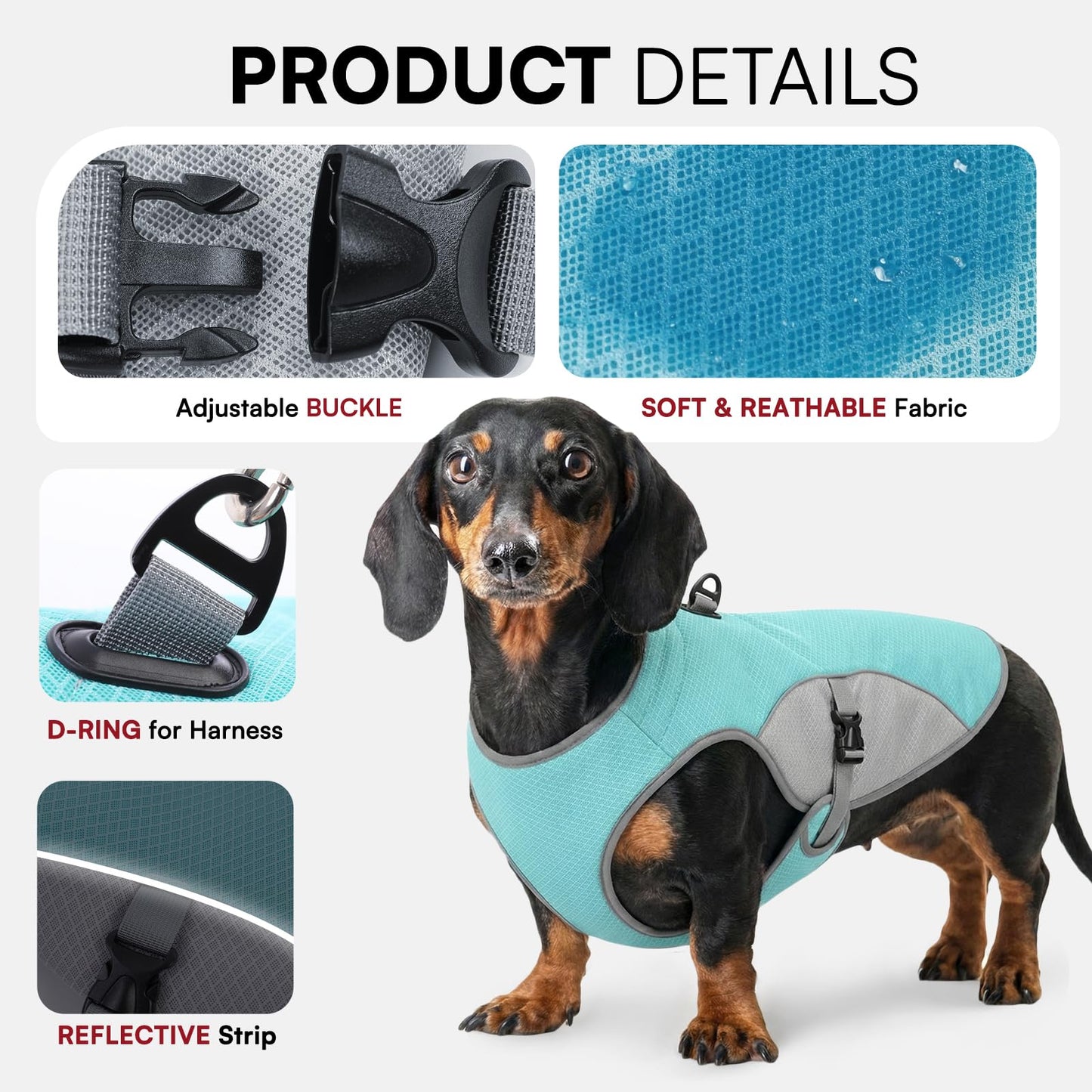 Dog Cooling Vest — Reflective Summer Jacket for Hot Walks