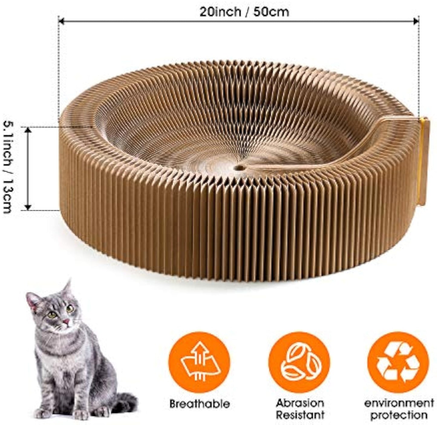 Collapsible Cardboard Cat Scratcher Lounge Bed for Indoor Cats