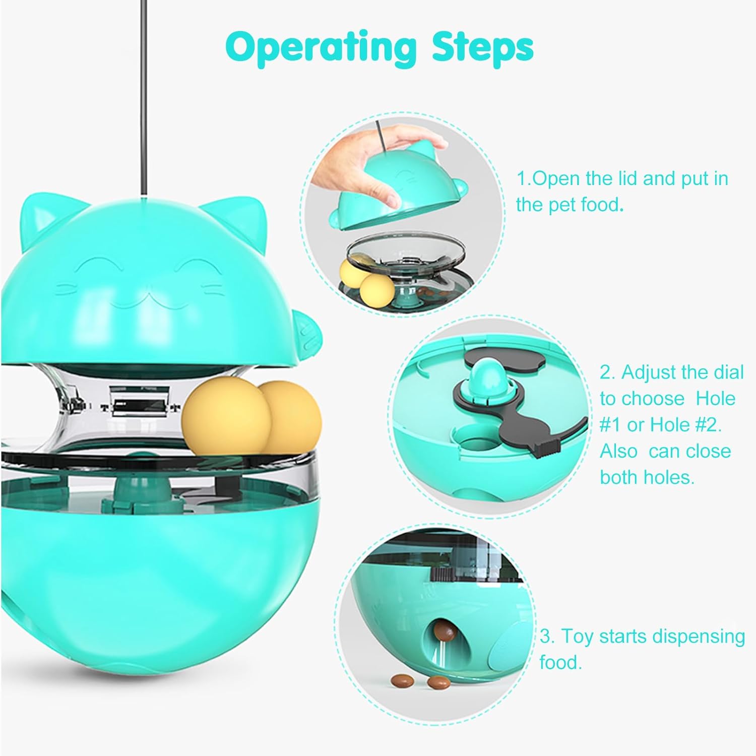 Interactive Cat Treat Dispenser Toy - Tumbler Feeder for IQ Training