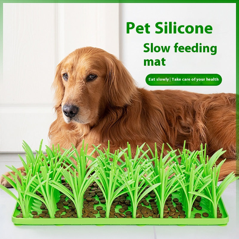 Silicone Lick Mat for Dogs & Cats — Slow Feeder Grass Design