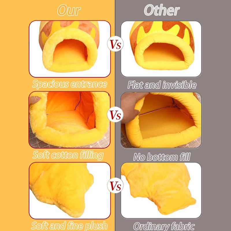 Honey Pot Cat Cave Bed — Cozy Memory Foam Hideaway