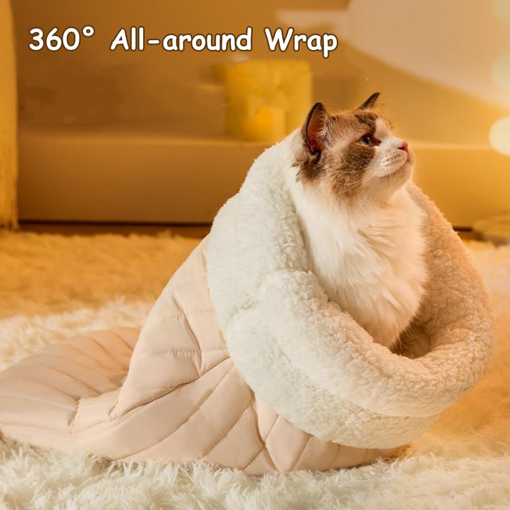 Calming Cat Sleeping Bag — Cozy Self-Warming Cave Bed