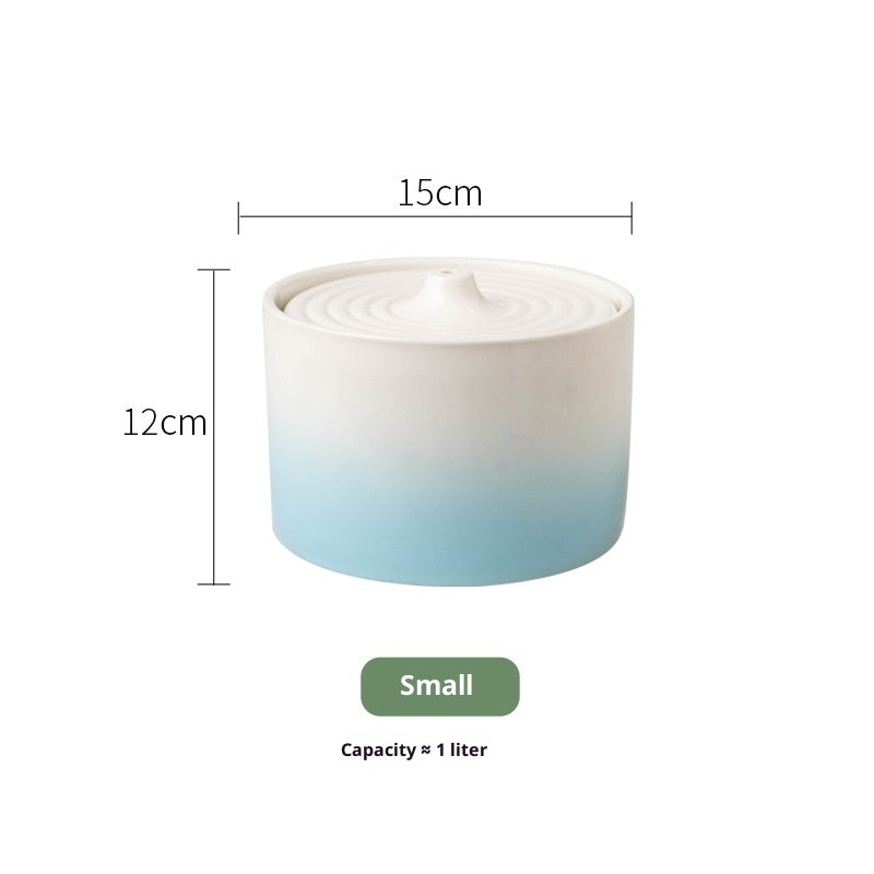 Ceramic Cat Water Fountain — Electric Drinking Dispenser