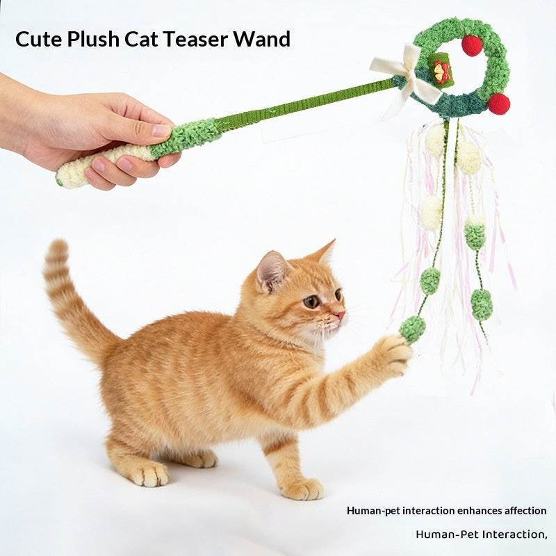 Magic Wand Cat Teaser Toy — Soft Plush Fairy Wand for Playtime