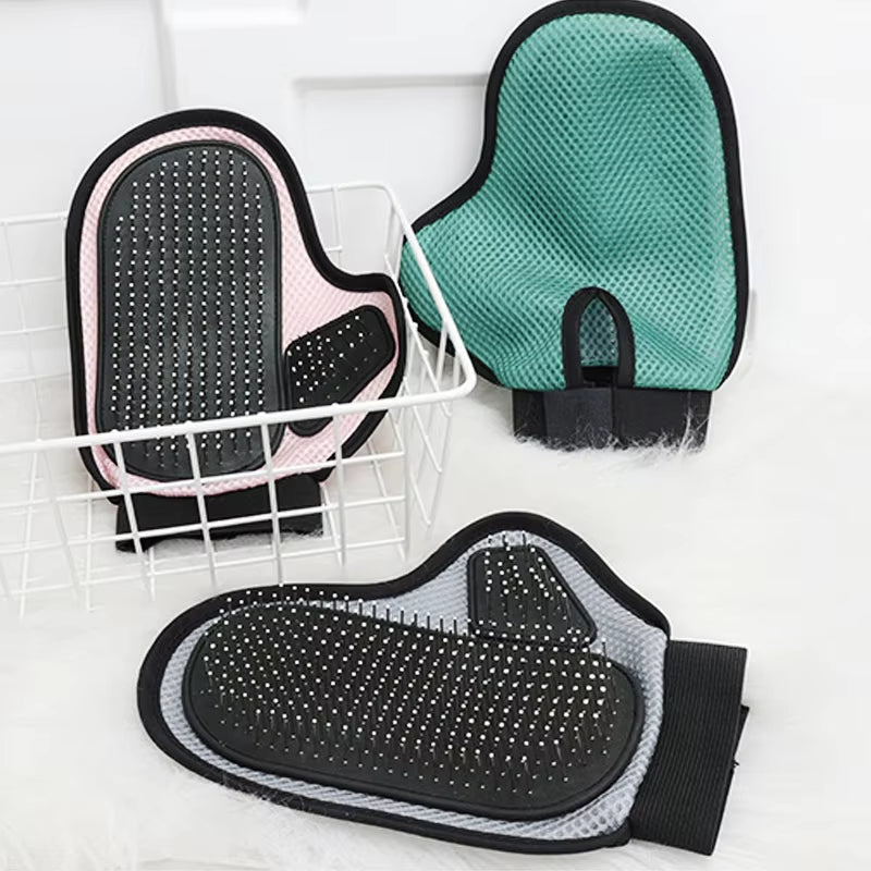 Pet Grooming Glove for Shedding — Cat & Dog Hair Remover