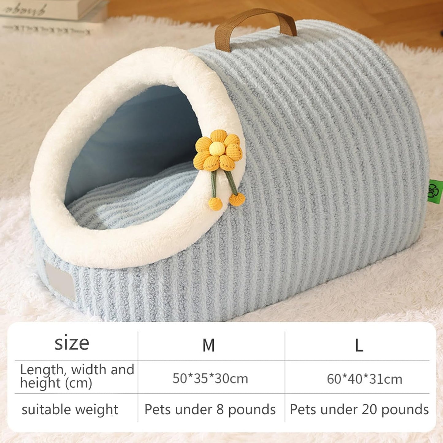 Calming Cat Cave Bed with Washable Cushion for Indoor Cats