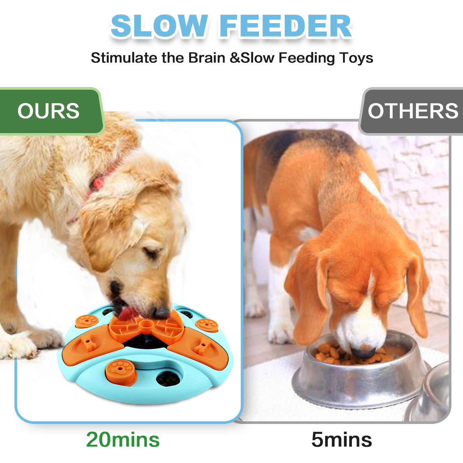Dog Puzzle Feeder Toy - Slow Feeder Bowl That Boosts IQ