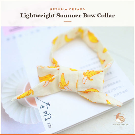 Petopia template – Banana summer bow collar