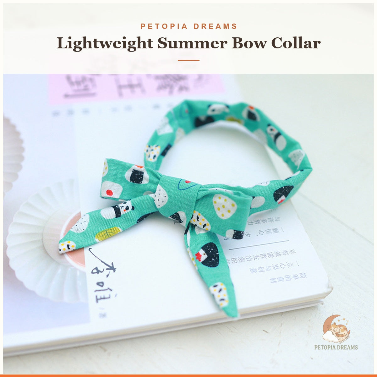 Petopia template – Rice ball summer bow collar